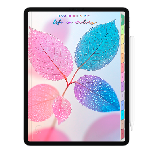 Planner Digital Vertical Life In Colors 2025 Gotas de Saudade pt-BR • Para iPad e Tablet Android • Download Imediato