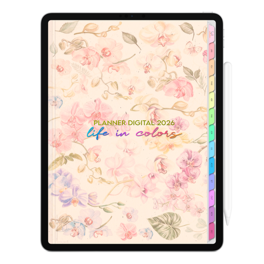 Planner Digital 2026 Vertical Life In Colors Afeto pt-BR • Para iPad e Tablet Android • Download Imediato