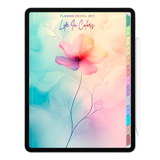 Planner Digital Vertical Life In Colors 2025 Sussuros da Alma pt-BR • Para iPad e Tablet Android • Download Imediato