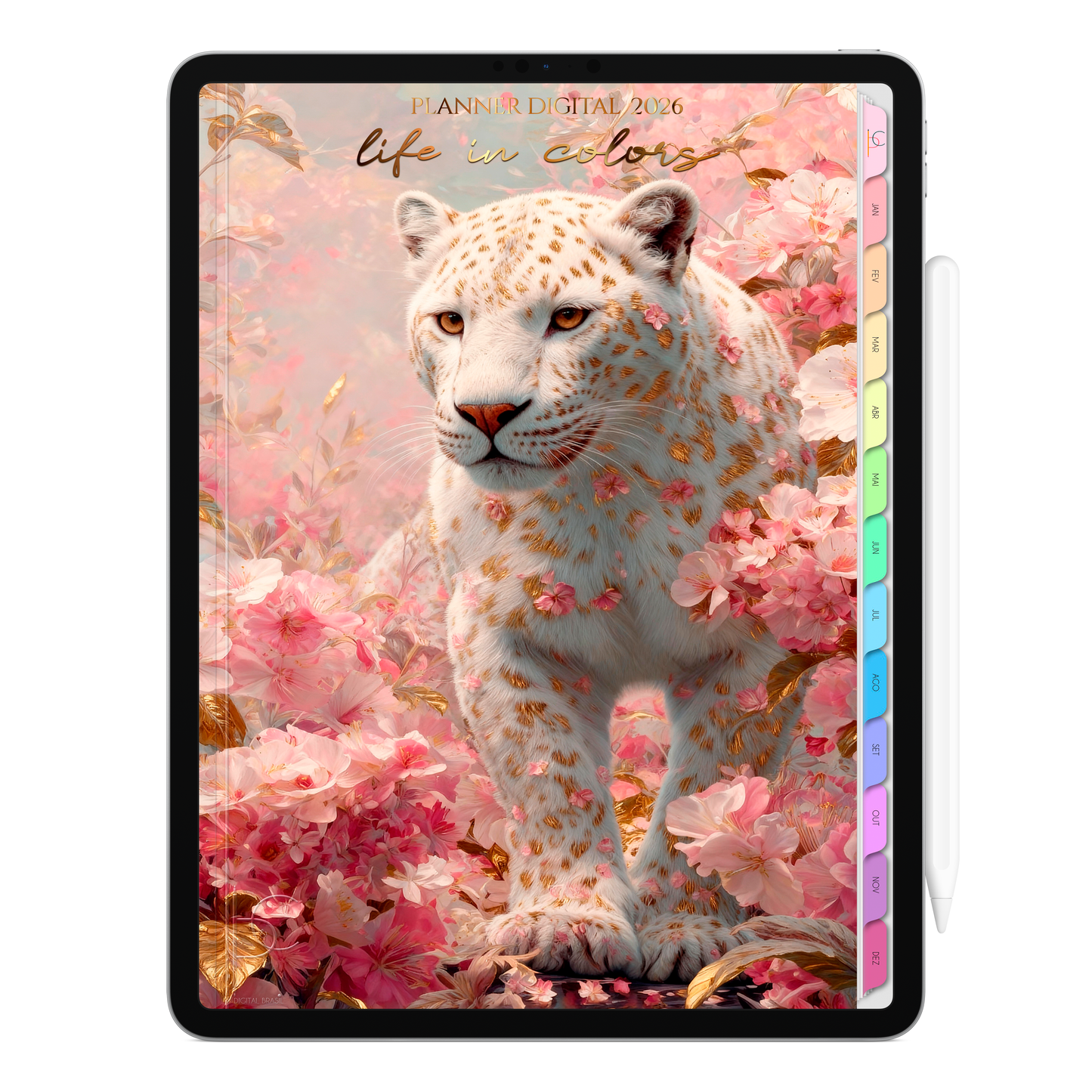 Planner Digital 2026 Vertical Life In Colors Majestade Serena pt-BR • Para iPad e Tablet Android • Download Imediato