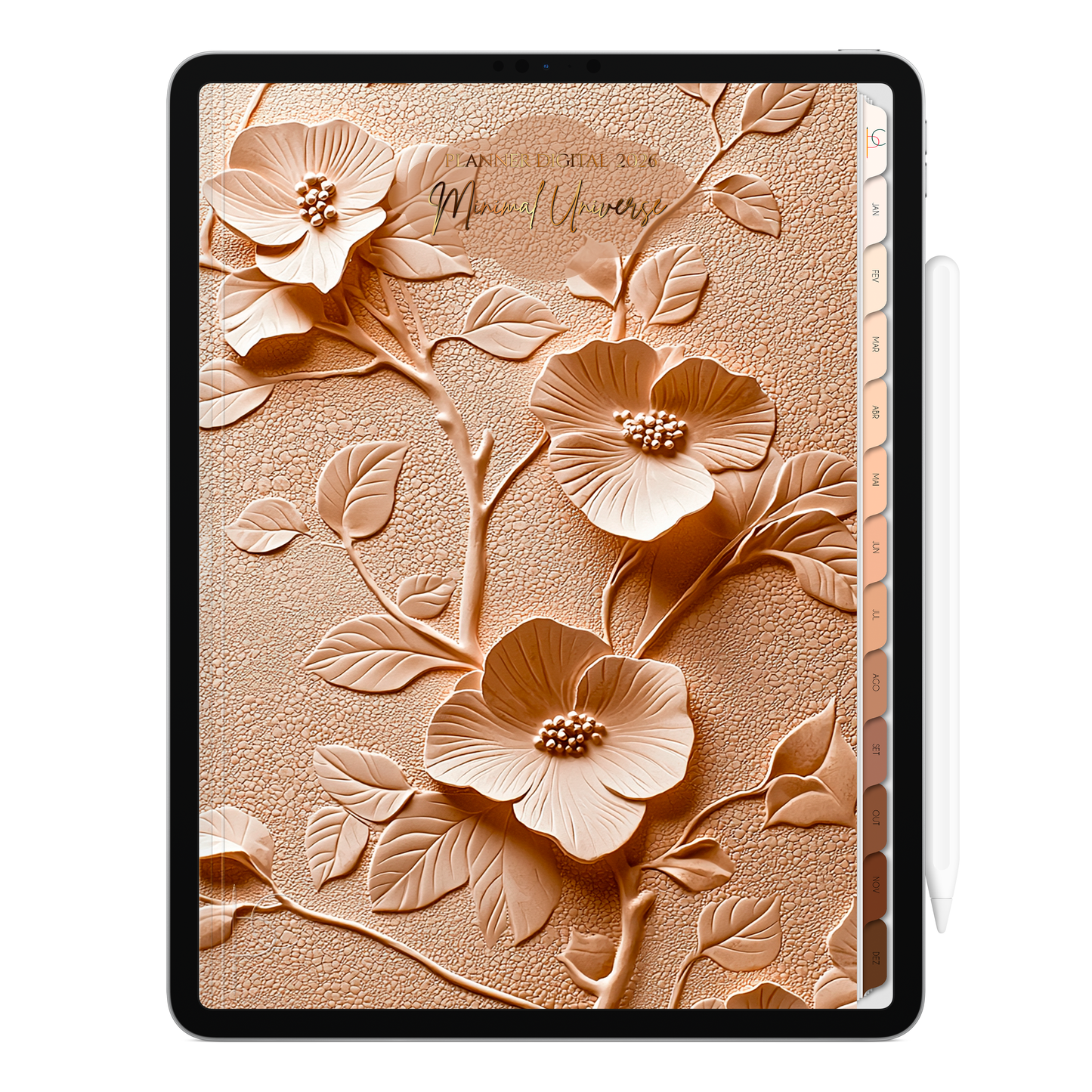 Planner Digital 2026 Vertical Minimal Universe Realeza Pastel pt-BR • Para iPad e Tablet Android • Download Imediato