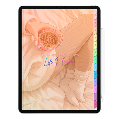 Planner Digital 2026 Vertical Life In Colors Delicate pt-BR • Para iPad e Tablet Android • Download Imediato