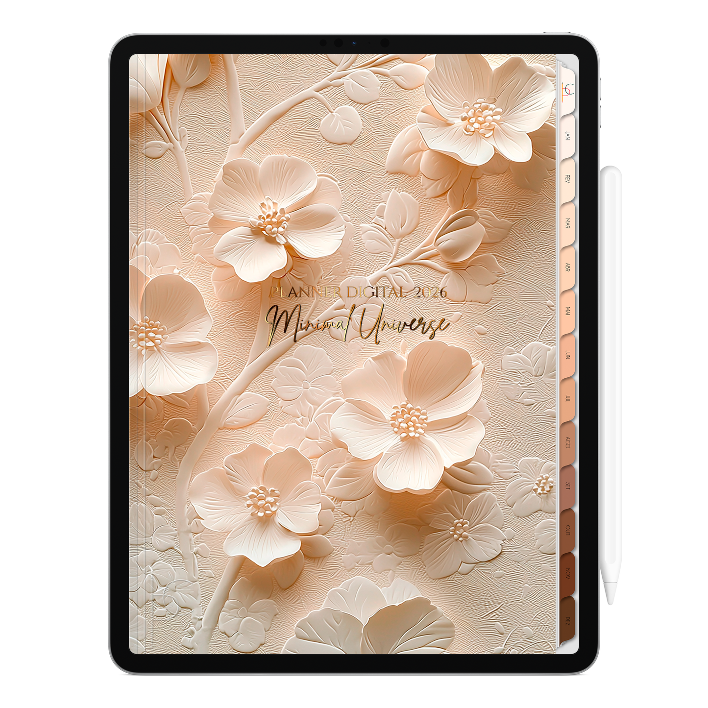 Planner Digital 2026 Vertical Minimal Universe Plenitude e Beleza pt-BR • Para iPad e Tablet Android • Download Imediato