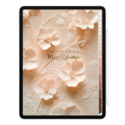 Planner Digital 2026 Vertical Minimal Universe Plenitude e Beleza pt-BR • Para iPad e Tablet Android • Download Imediato