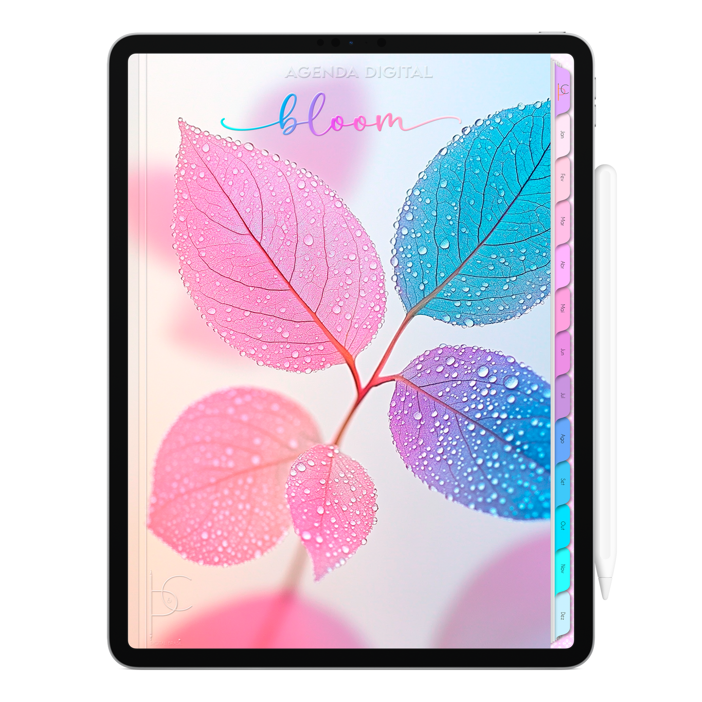 Agenda Digital Permanente Não Datada Bloom Nature • Para iPad e Tablet Android • Download Imediato
