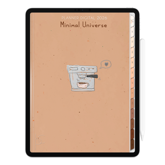 Planner Digital 2026 Vertical Minimal Universe Companhia Necessária pt-BR • Para iPad e Tablet Android • Download Imediato
