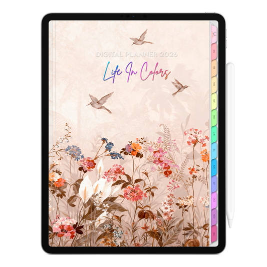 Digital Planner 2026 Vertical Life In Colors Bloom ENG • For iPad and Android Tablet • Immediate Download