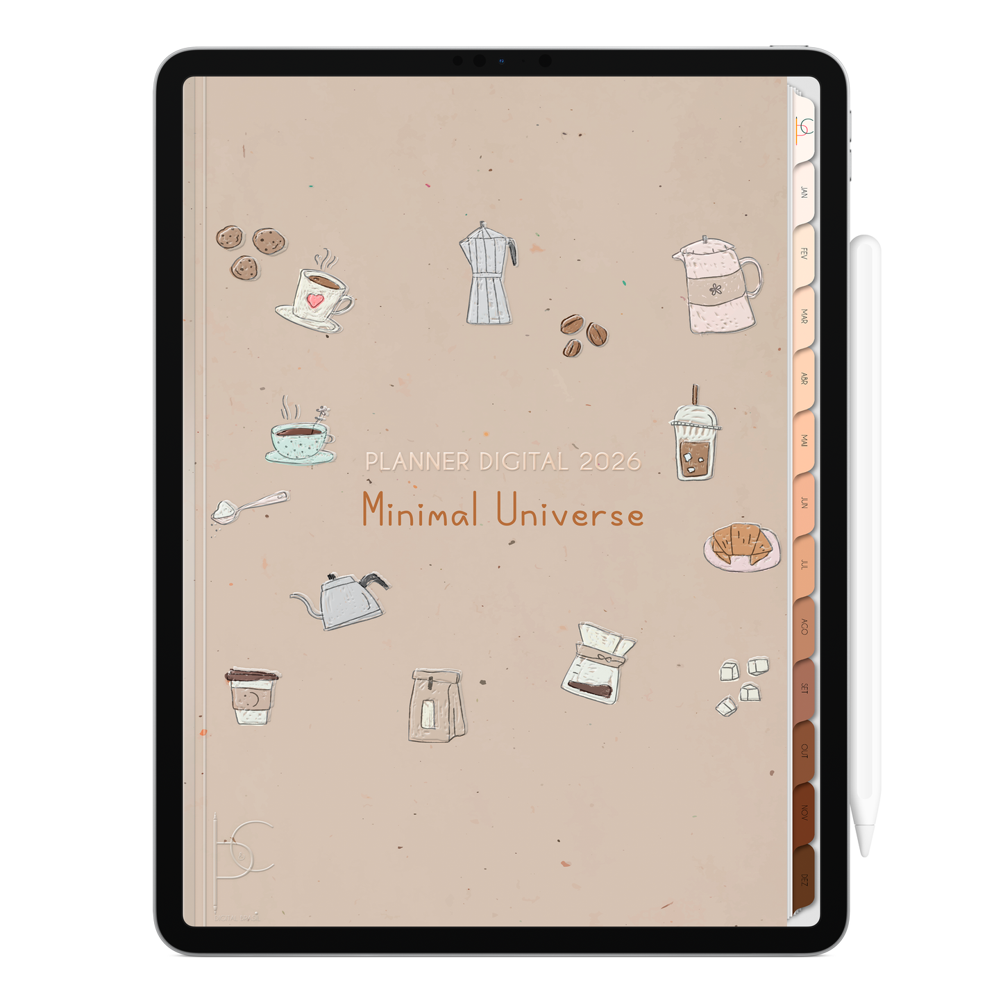 Planner Digital 2026 Vertical Minimal Universe Sweet Home pt-BR • Para iPad e Tablet Android • Download Imediato