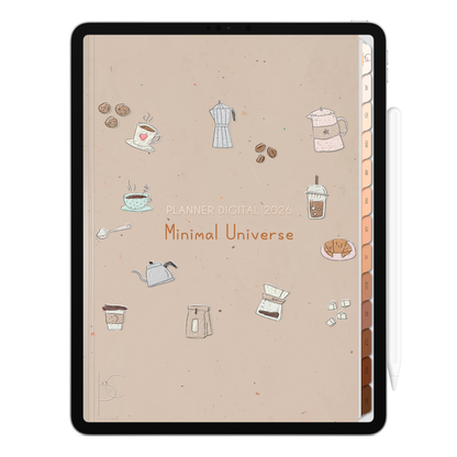 Planner Digital 2026 Vertical Minimal Universe Sweet Home pt-BR • Para iPad e Tablet Android • Download Imediato