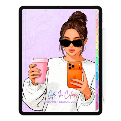 Planner Digital 2026 Vertical Life In Colors Liberdade e Leveza pt-BR • Para iPad e Tablet Android • Download Imediato