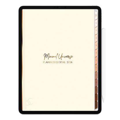 Planner Digital 2026 Vertical Minimal Universe Simples Encanto pt-BR • Para iPad e Tablet Android • Download Imediato
