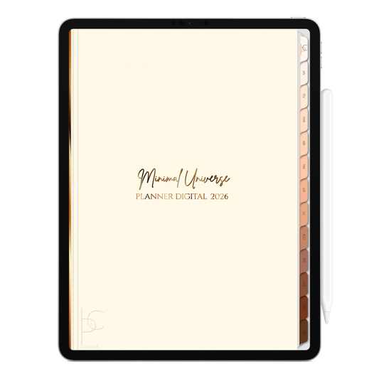 Planner Digital 2026 Vertical Minimal Universe Simples Encanto pt-BR • Para iPad e Tablet Android • Download Imediato