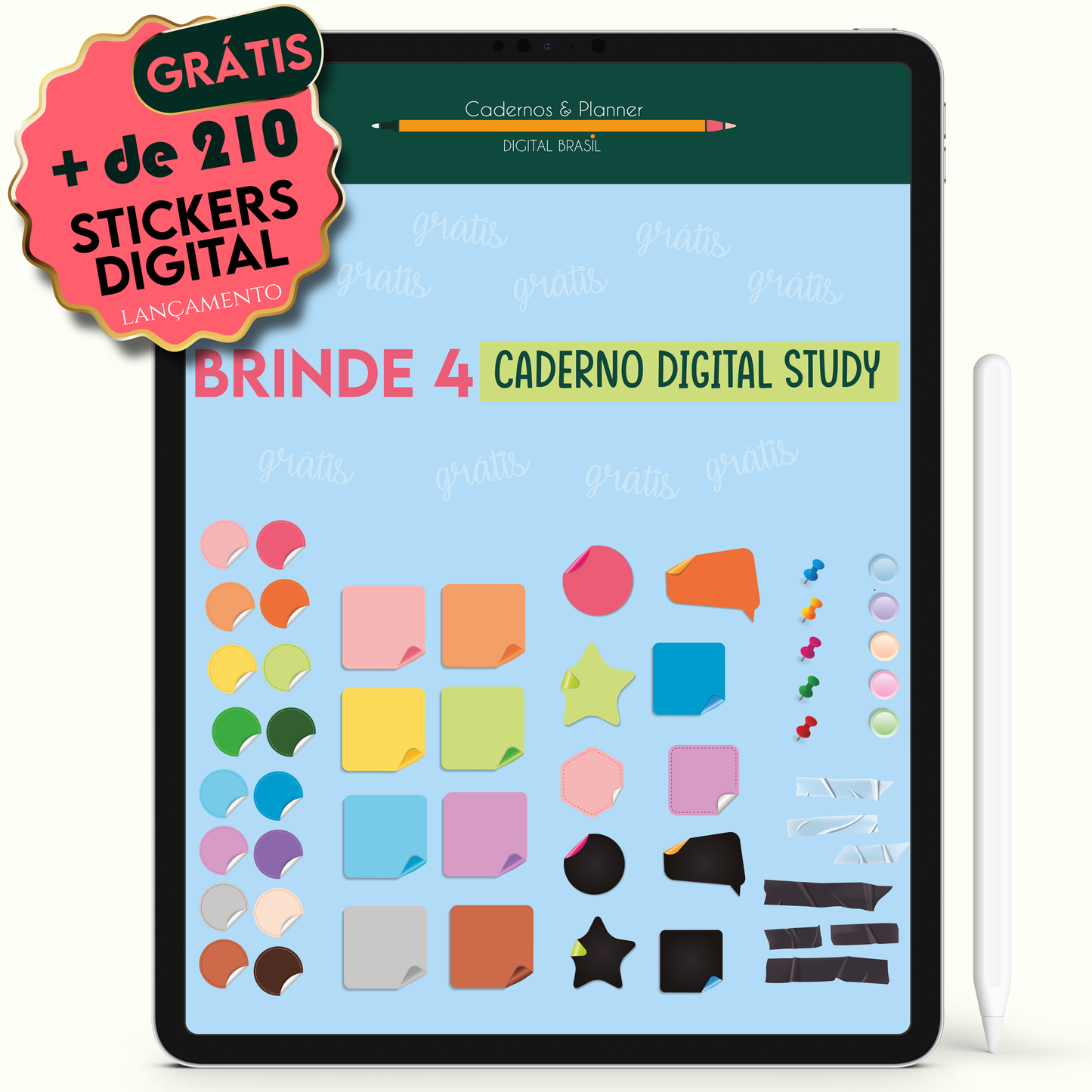 Caderno Digital Blue Psychology For Mind 24 Matérias • Para iPad e Tablet Android • Download instantâneo • Sustentável