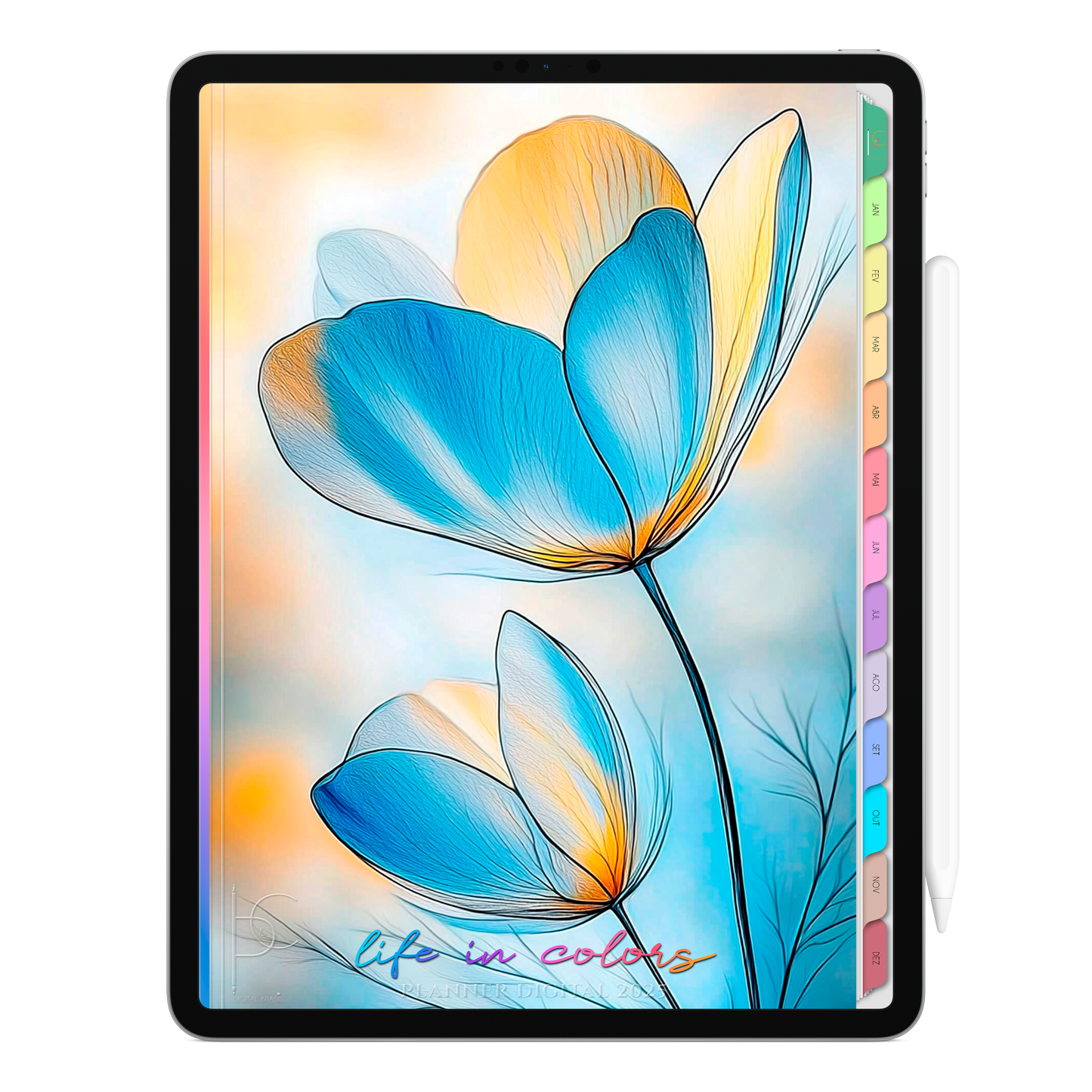 Planner Digital Vertical Life In Colors 2025 Fragmentos de Luz pt-BR • Para iPad e Tablet Android • Download Imediato