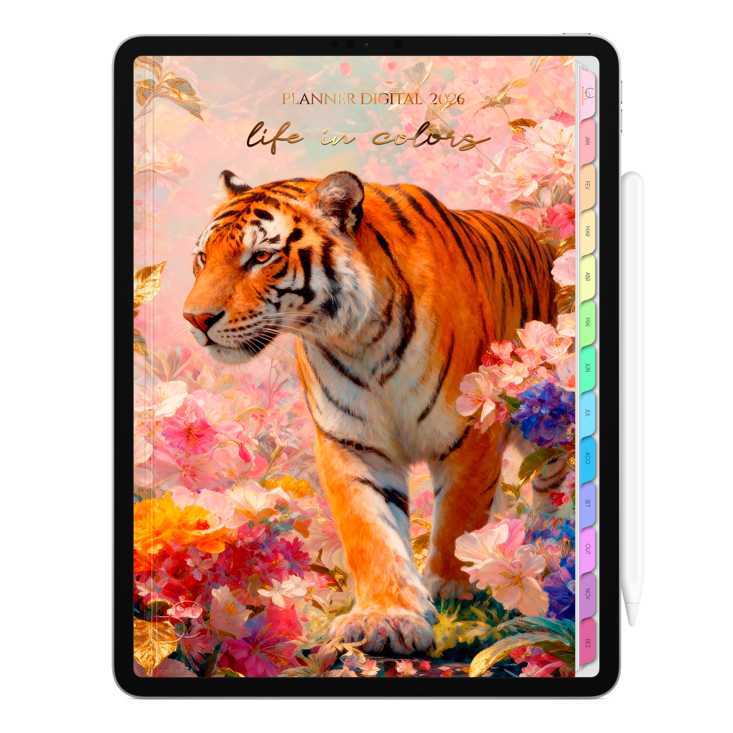 Planner Digital 2026 Vertical Life In Colors Liderança e Sabedoria pt-BR • Para iPad e Tablet Android • Download Imediato