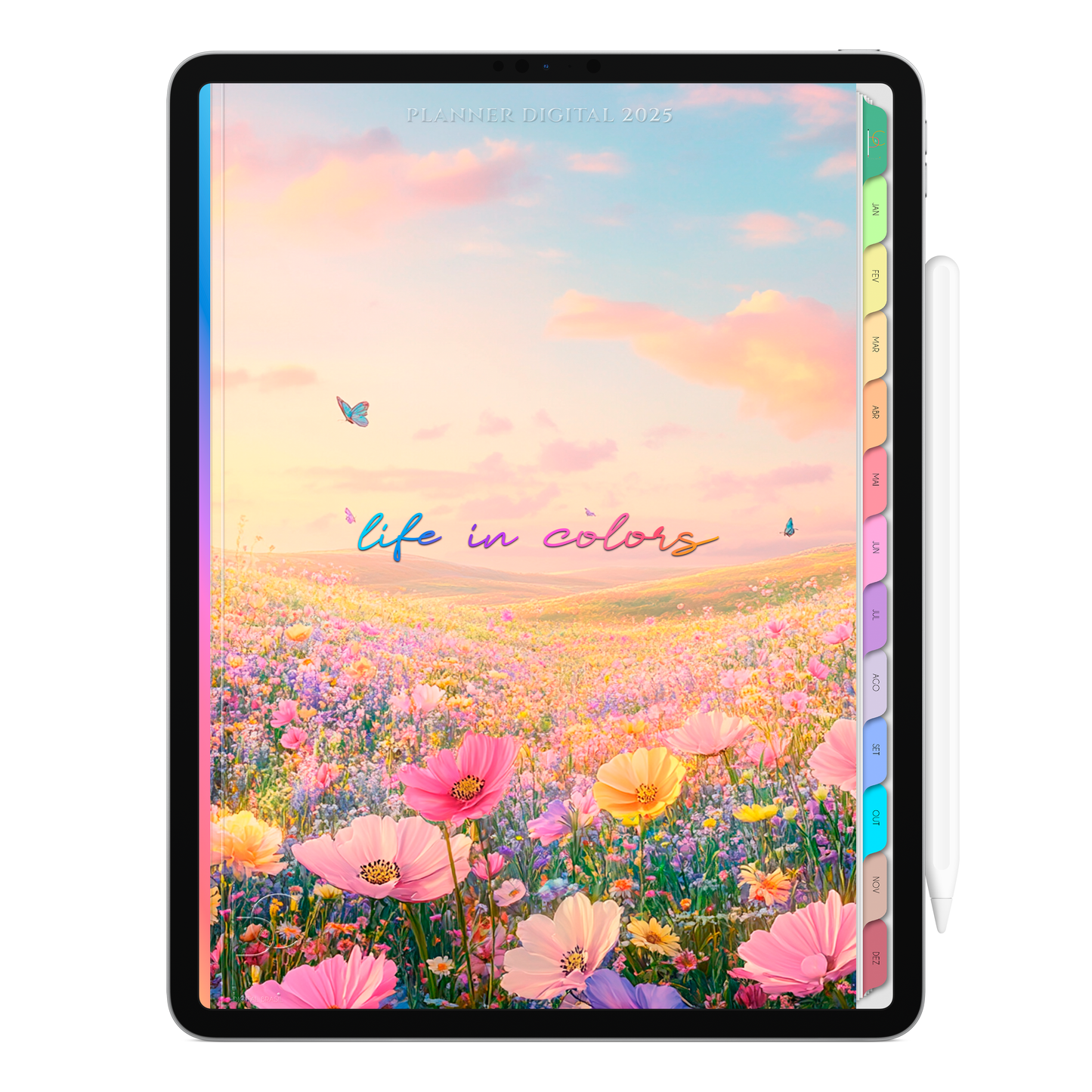 Planner Digital Vertical Life In Colors 2025 Eco Digital pt-BR • Para iPad e Tablet Android • Download Imediato