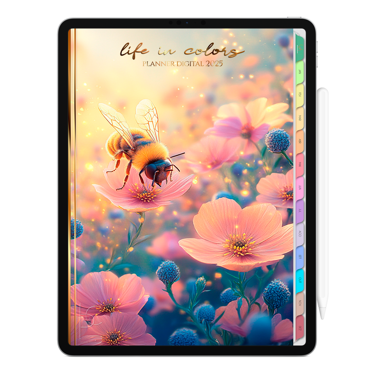 Planner Digital Vertical Life In Colors 2025 Eco Visual pt-BR • Para iPad e Tablet Android • Download Imediato