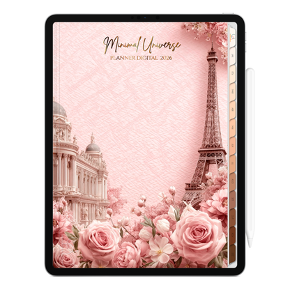 Planner Digital 2026 Vertical Minimal Universe Nobreza e Flores pt-BR • Para iPad e Tablet Android • Download Imediato