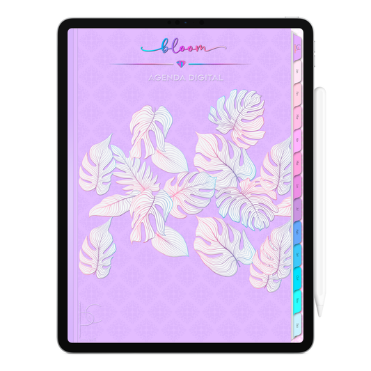 Agenda Digital Permanente Não Datada Bloom Manhã Produtiva • Para iPad e Tablet Android • Download Imediato