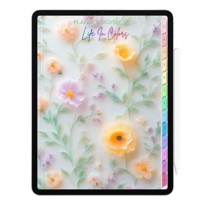 Planner Digital 2026 Vertical Life In Colors Arte com Alma pt-BR • Para iPad e Tablet Android • Download Imediato