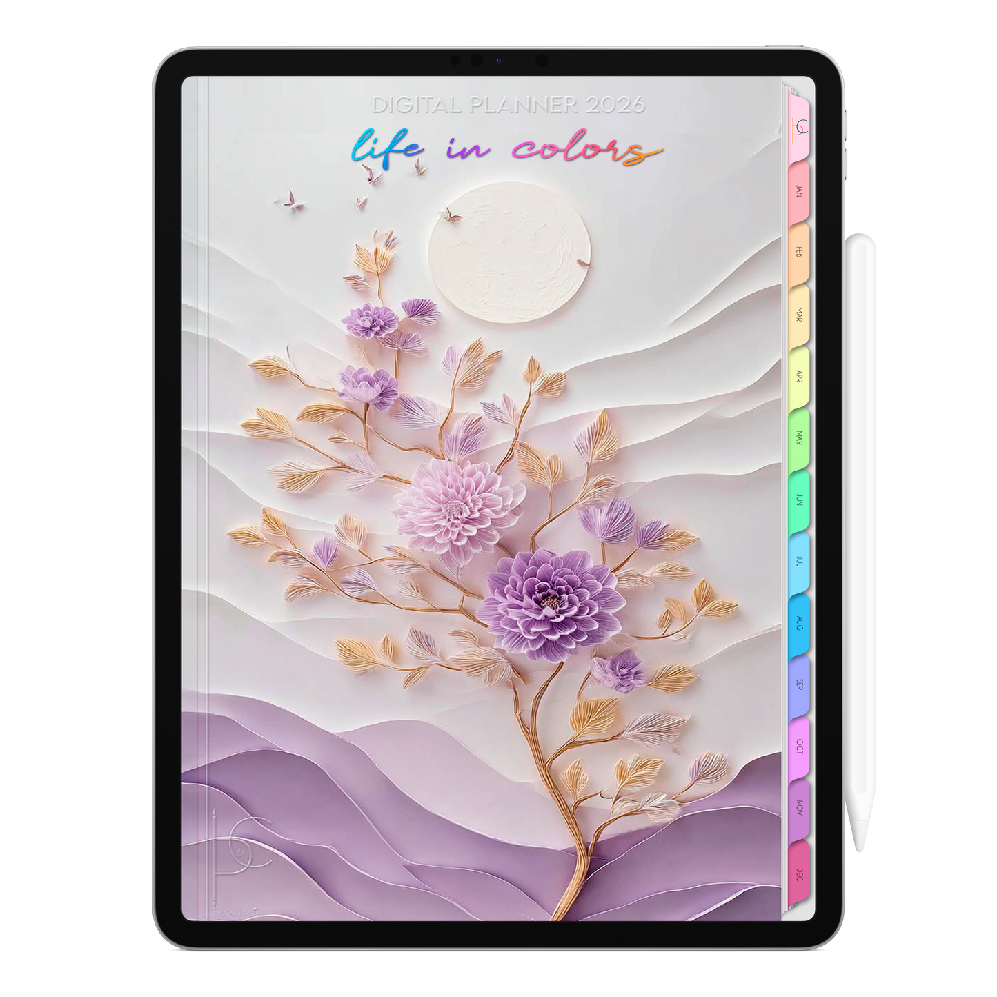 Digital Planner 2026 Vertical Life In Colors Gentle Bloom ENG • For iPad and Android Tablet • Immediate Download