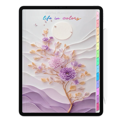 Digital Planner 2026 Vertical Life In Colors Gentle Bloom ENG • For iPad and Android Tablet • Immediate Download