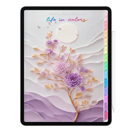 Digital Planner 2026 Vertical Life In Colors Gentle Bloom ENG • For iPad and Android Tablet • Immediate Download