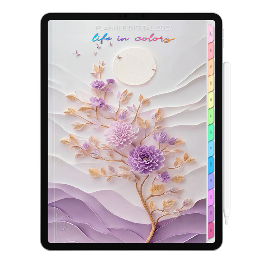 Planner Digital 2026 Vertical Life In Colors Lua de Encanto pt-BR • Para iPad e Tablet Android • Download Imediato