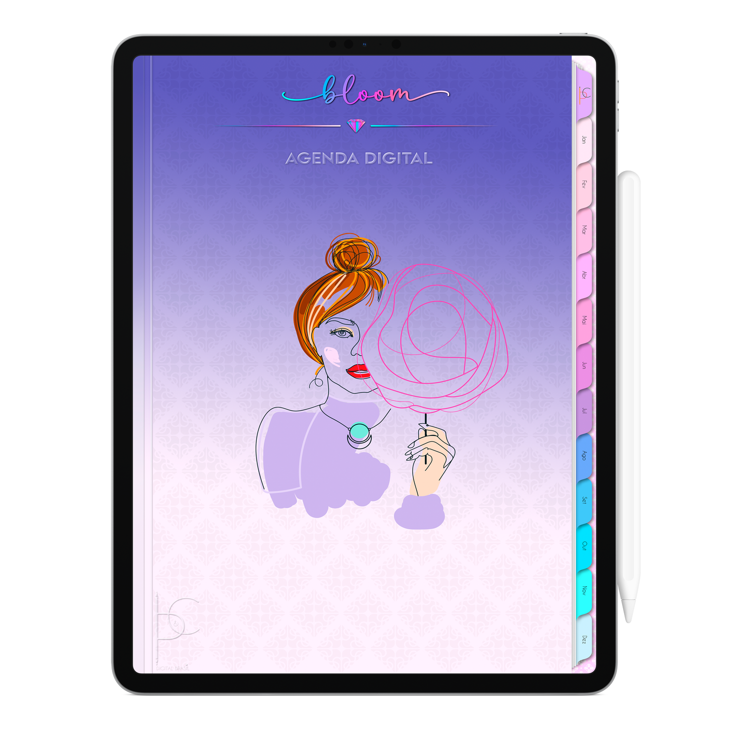Agenda Digital Permanente Não Datada Bloom Empreendedora • Para iPad e Tablet Android • Download Imediato