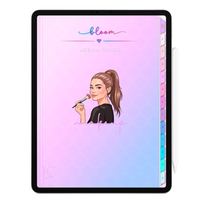 Agenda Digital Permanente Não Datada Bloom Makeup Artist • Para iPad e Tablet Android • Download Imediato