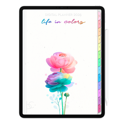 Digital Planner 2026 Vertical Life In Colors Life in Bloom ENG • For iPad and Android Tablet • Immediate Download