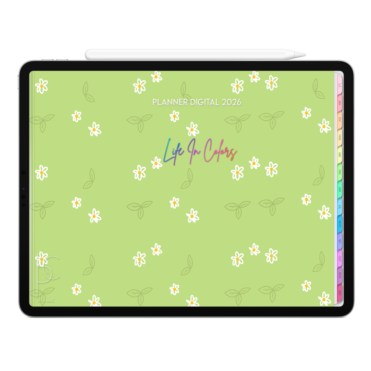 Planner Digital 2026 Horizontal Life In Colors Intuição Plena pt-BR • Para iPad e Tablet Android • Download Imediato