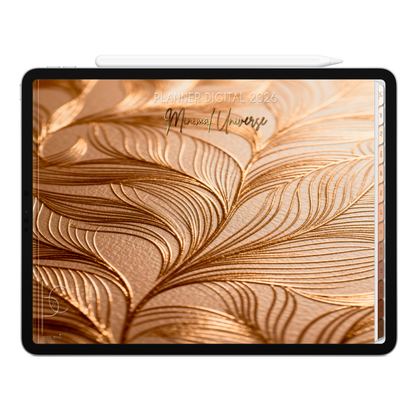 Planner Digital 2026 Horizontal Minimal Universe Ascensão Dourada pt-BR • Para iPad e Tablet Android • Download Imediato