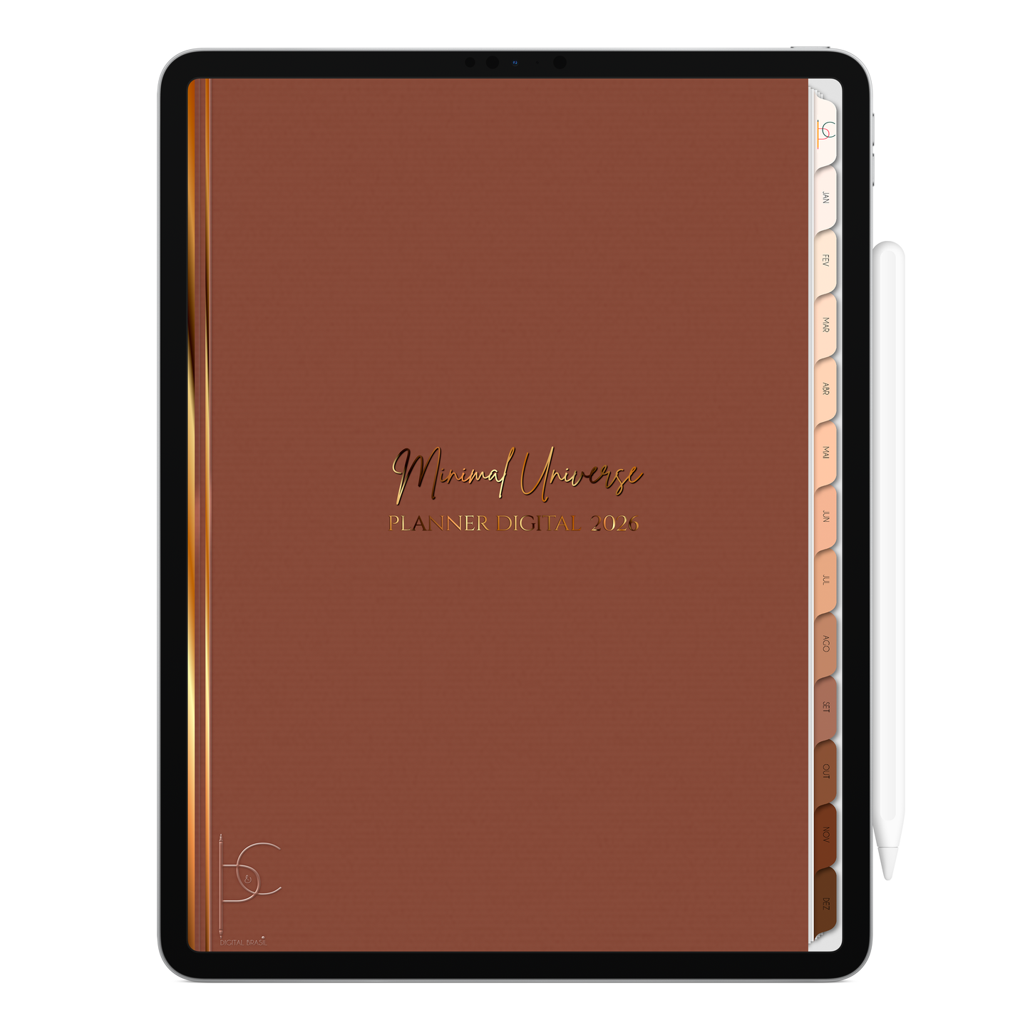 Planner Digital 2026 Vertical Minimal Universe Intenso Glamour pt-BR • Para iPad e Tablet Android • Download Imediato