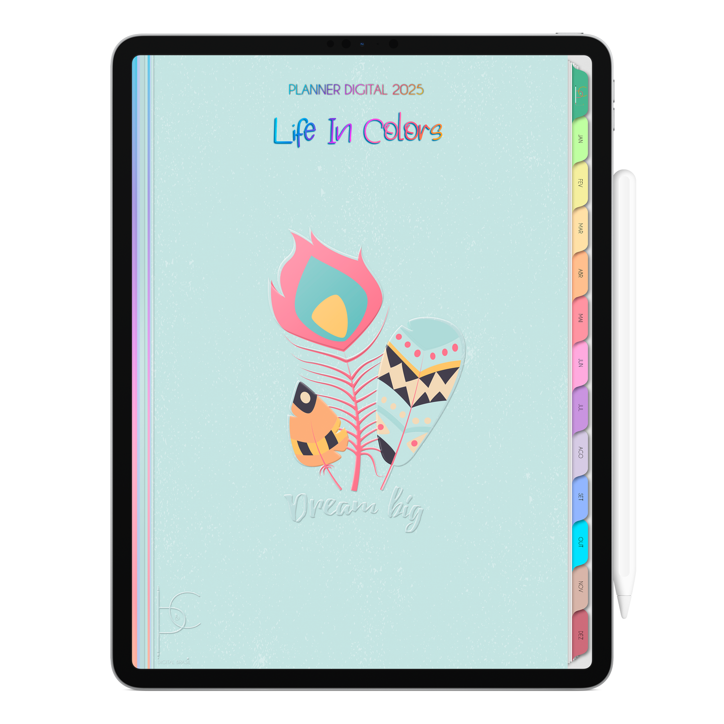 Planner Digital Vertical Life In Colors 2025 Conexão pt-BR • Para iPad e Tablet Android • Download Imediato