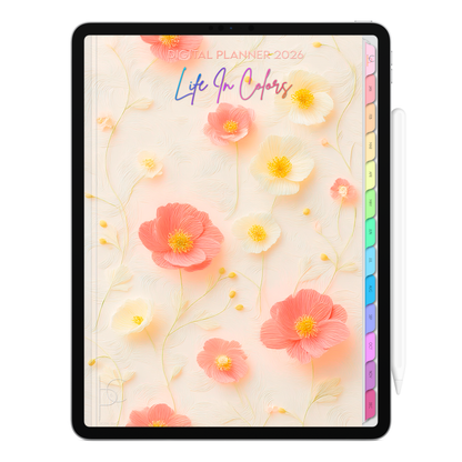 Digital Planner 2026 Vertical Life In Colors Golden Soul ENG • For iPad and Android Tablet • Immediate Download