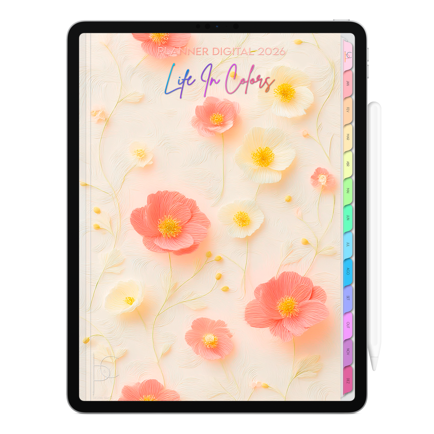 Planner Digital 2026 Vertical Life In Colors Além do Olhar pt-BR • Para iPad e Tablet Android • Download Imediato