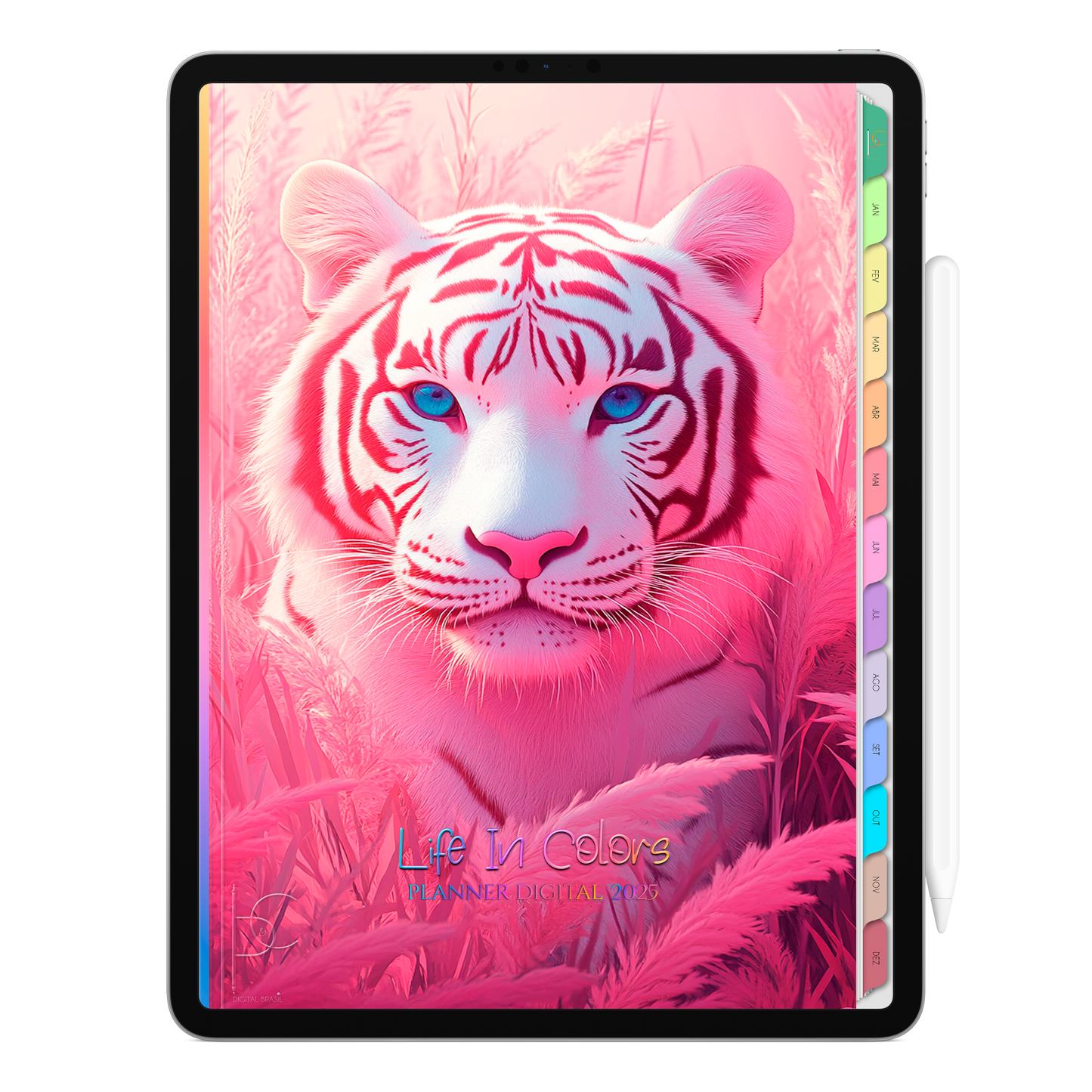 Planner Digital Vertical Life In Colors 2025 Luz dos Olhos Teus pt-BR • Para iPad e Tablet Android • Download Imediato