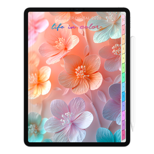 Planner Digital 2026 Vertical Life In Colors Chamado Interior pt-BR • Para iPad e Tablet Android • Download Imediato
