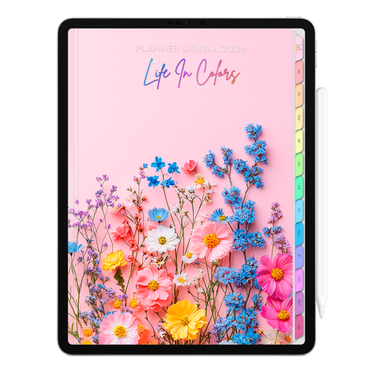 Planner Digital 2026 Vertical Life In Colors Encanto pt-BR • Para iPad e Tablet Android • Download Imediato