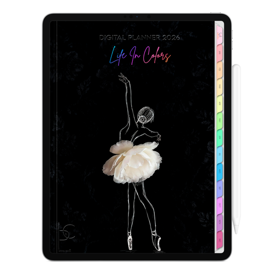 Digital Planner 2026 Vertical Life In Colors The Ballerina ENG • For iPad and Android Tablet • Immediate Download