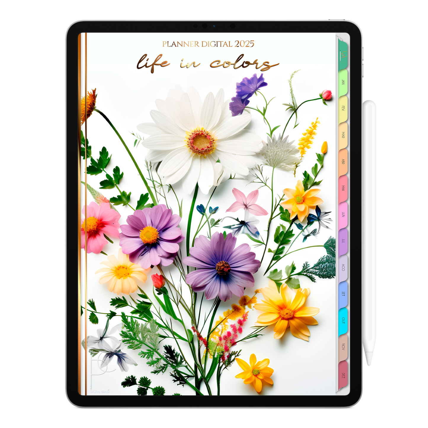 Planner Digital Vertical Life In Colors 2025 Conexão Atemporal pt-BR • Para iPad e Tablet Android • Download Imediato