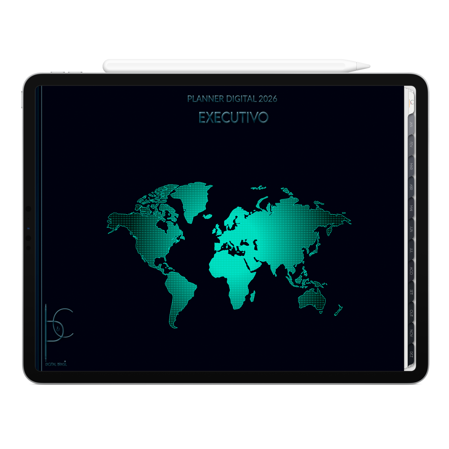 Planner Digital 2026 Horizontal Executivo Presença Magistral pt-BR • Para iPad e Tablet Android • Download Imediato
