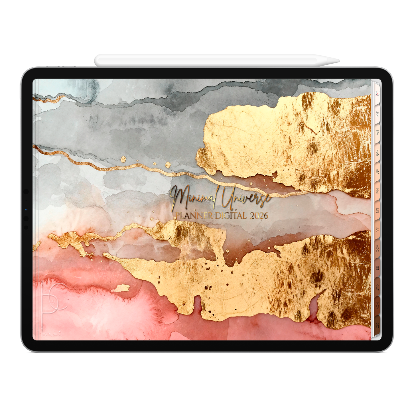 Planner Digital 2026 Horizontal Minimal Universe Pulso Celeste pt-BR • Para iPad e Tablet Android • Download Imediato