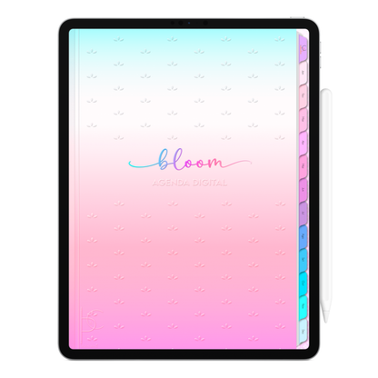 Agenda Digital Permanente Não Datada Bloom Autêntica • Para iPad e Tablet Android • Download Imediato