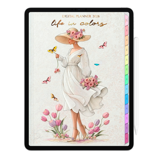 Digital Planner 2026 Vertical Life In Colors Full Life ENG • For iPad and Android Tablet • Immediate Download