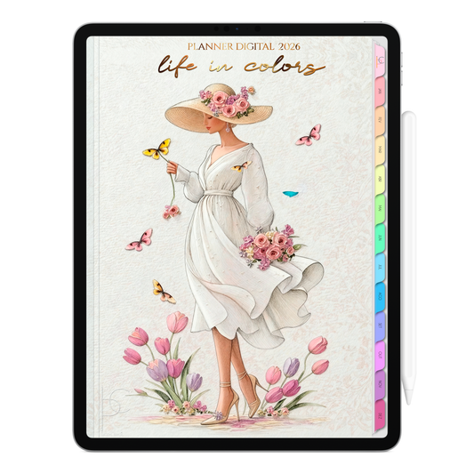 Planner Digital 2026 Vertical Life In Colors Nobreza Silenciosa pt-BR • Para iPad e Tablet Android • Download Imediato