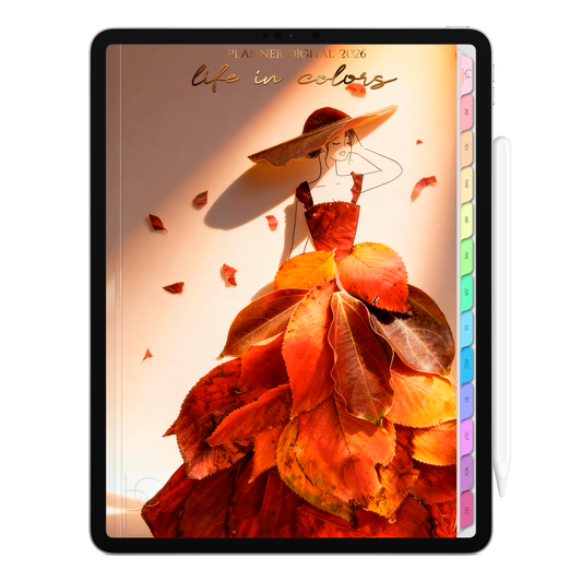 Planner Digital 2026 Vertical Life In Colors Consciência Natural pt-BR • Para iPad e Tablet Android • Download Imediato