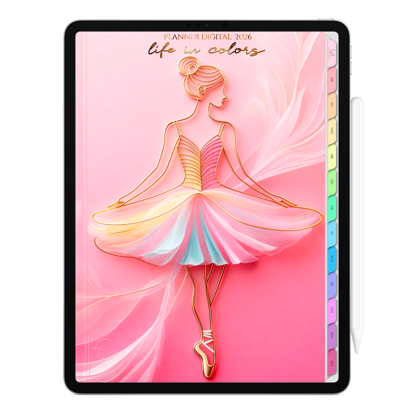 Planner Digital 2026 Vertical Life In Colors Alma Radiante pt-BR • Para iPad e Tablet Android • Download Imediato