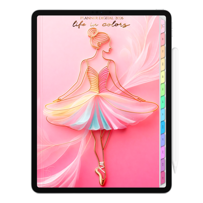 Planner Digital 2026 Vertical Life In Colors Alma Radiante pt-BR • Para iPad e Tablet Android • Download Imediato